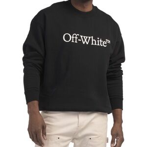 Off-White Black Crewneck Sweater for Men